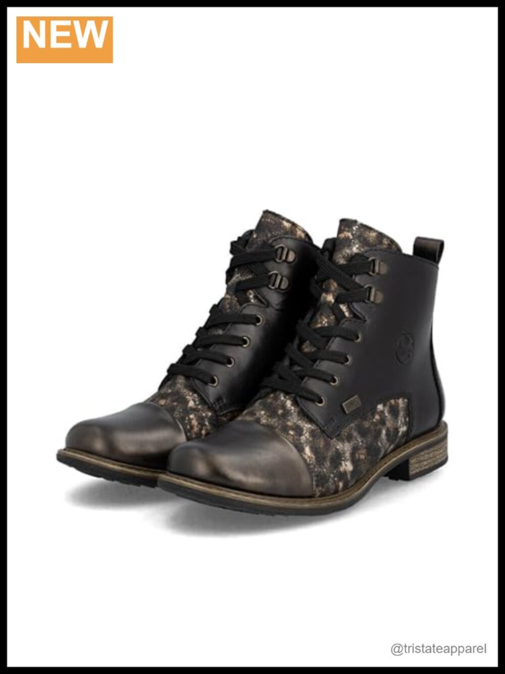 Women's Ankle Boots Lace-Up Leather Water Resistant Removable Insole